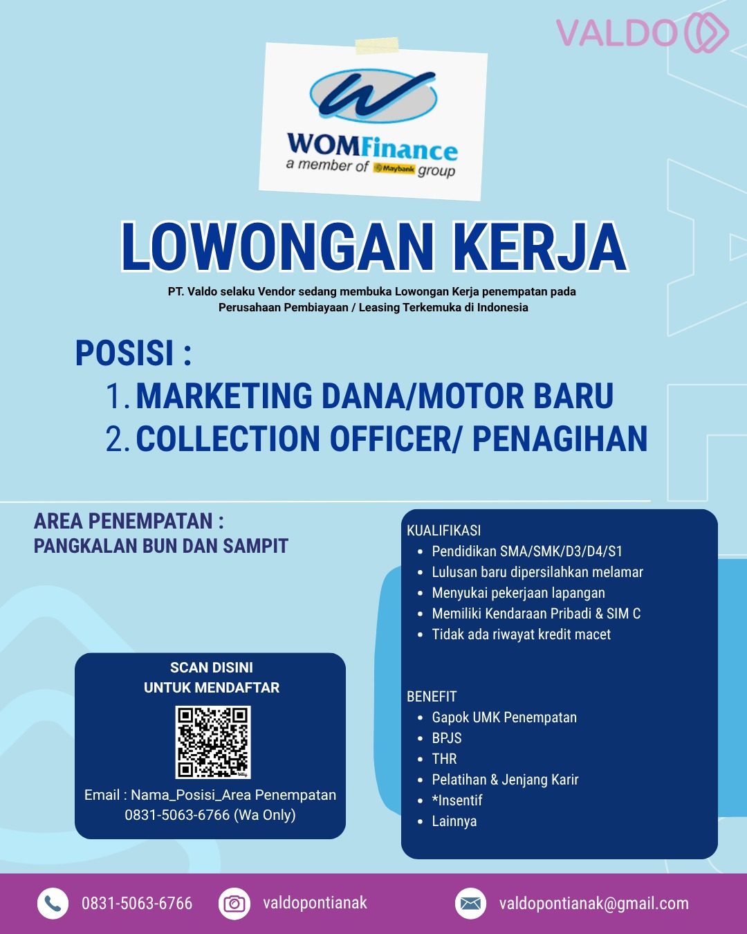 Flyer asli lowongan Marketing Dana / Motor Baru