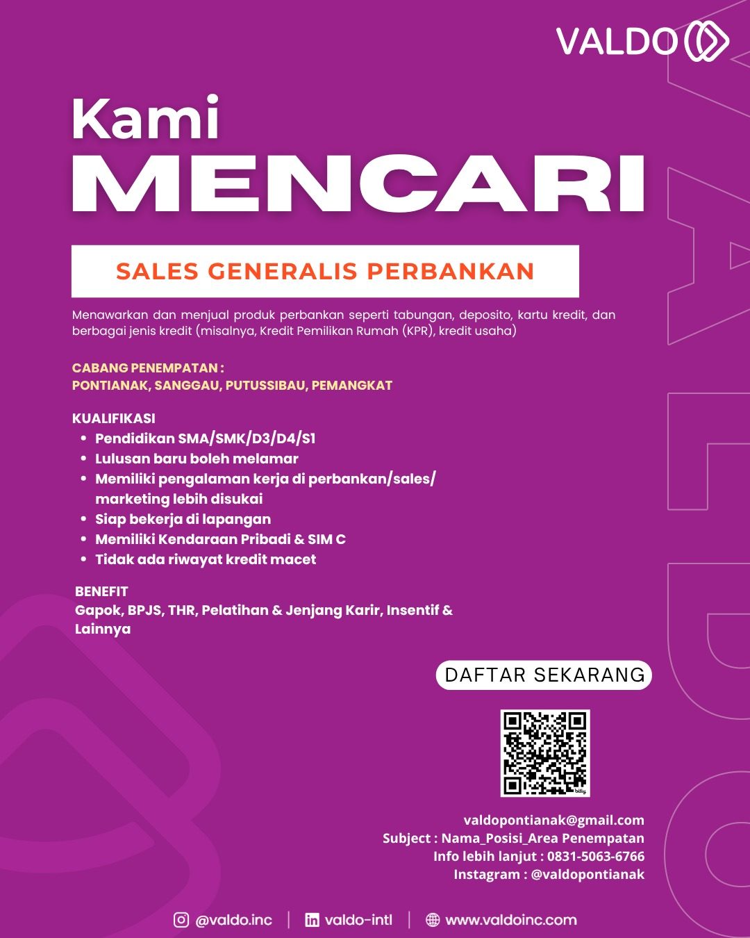 Flyer asli lowongan Sales Generalis Perbankan