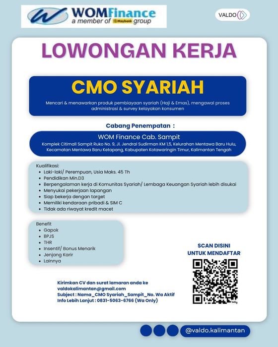 Flyer lowongan CMO Syariah